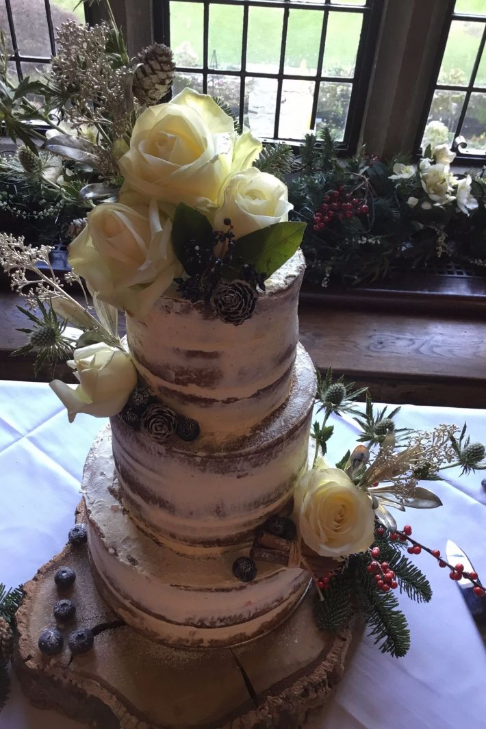 Winter Semi-Naked Wedding Cakes Sussex